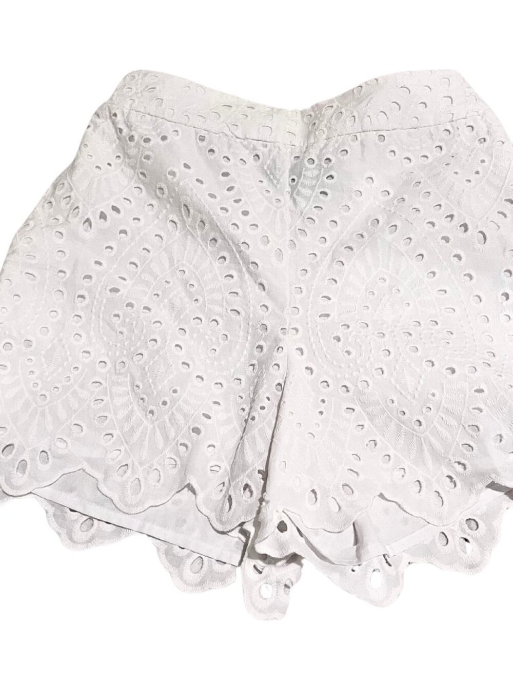 NWT Cute High Rise White 100% Cotton Eyelet Shorts Daisey Dukes